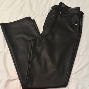 Black Faux Leather Pants